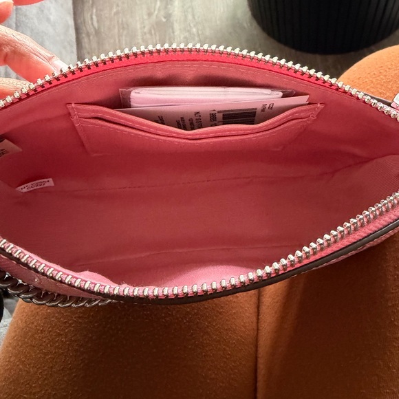 Coach Pink Embossed Leather Wristlet - Picture 6 of 7